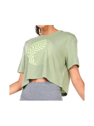 T-shirt Vert Femme Nike Crop86 1