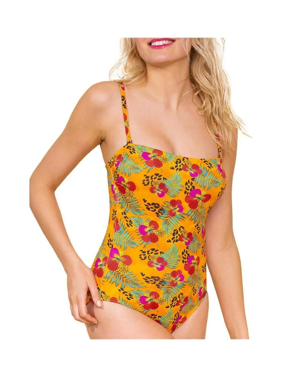 Maillot de Bain Jaune/Vert/Rose Femme Grain de Sable Lisa 1