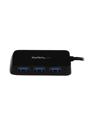 Portable 4 Port Mini USB 3.0 Hub - Black 2