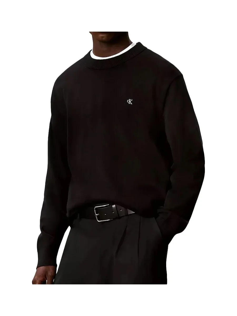 Pull Noir Homme Calvin Klein Jeans Crwn 2