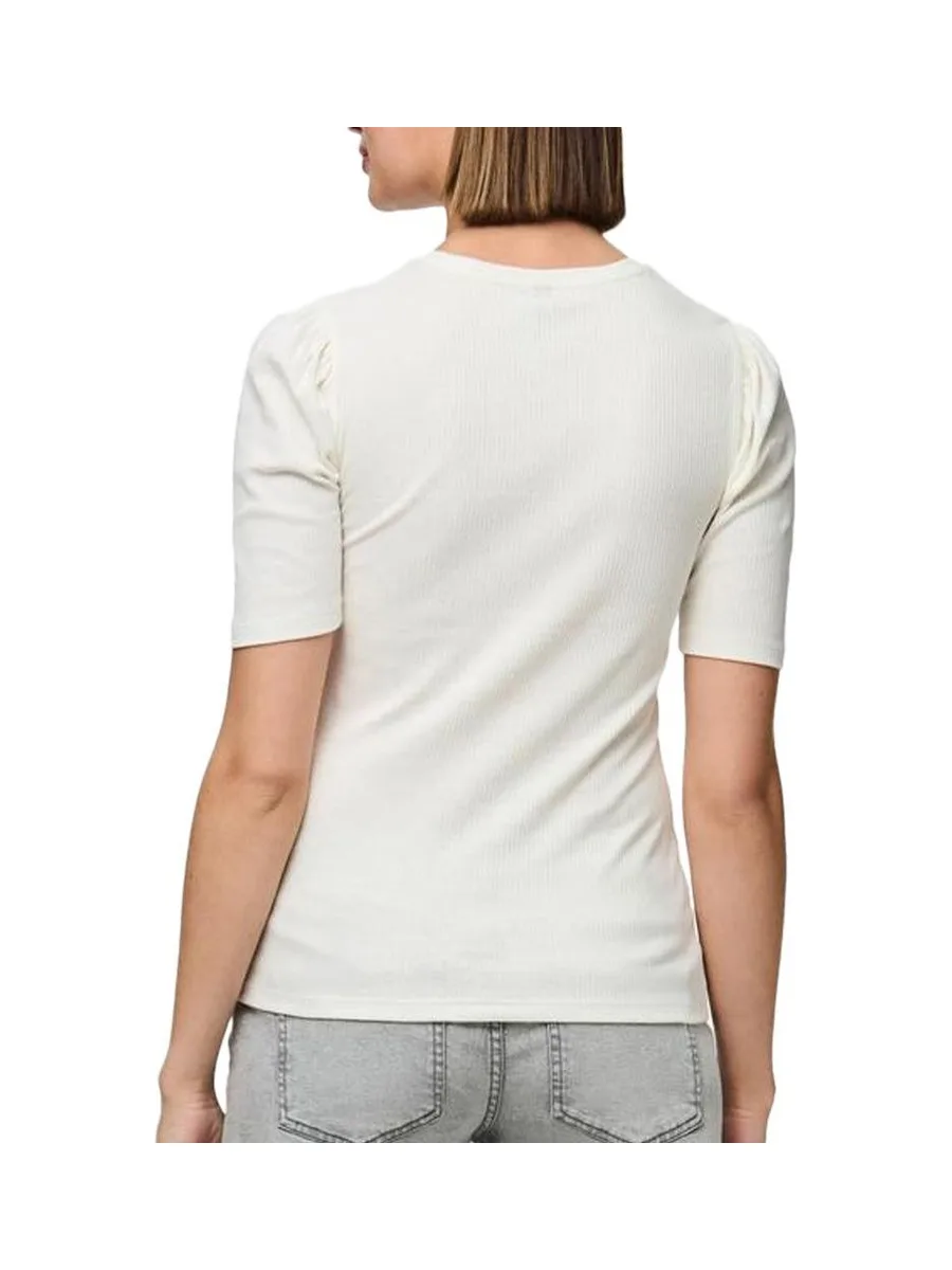 T-Shirt Blanc Femme Pieces Cruka 3