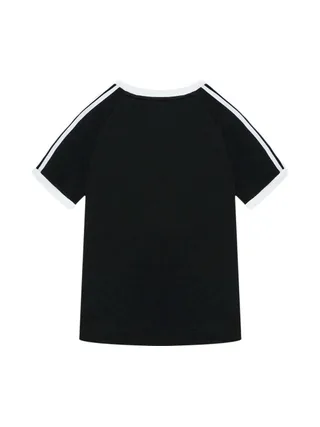 T-shirt Noir Garçon Adidas 3stripes H35545 2