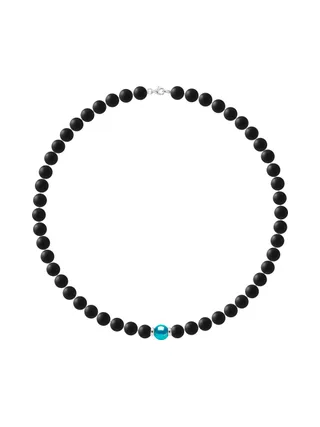 Collier Véritable Perle de Culture d'Eau Douce Ronde 9-10 mm — Argent 925 Millièmes — 50 cm — Homme 1