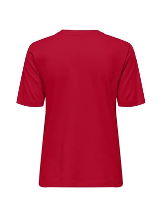 T-Shirt Rouge Femme Only Happy 2