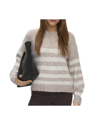 Pull Beige/écru Femme Vero Moda Fotove 1