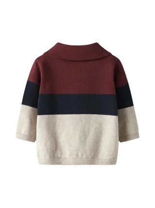 Pull Beige/Marine/Bordeaux Garçon Name it Knit 2