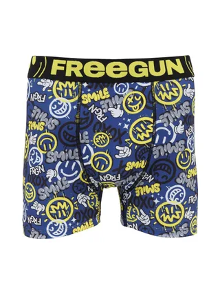 Boxer Bleu/Jaune Garçon Freegun Smile 1