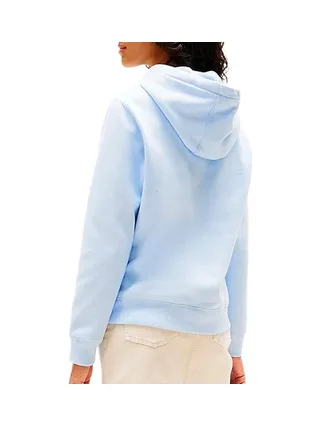 Sweat à Capuche Bleu Clair Femme Tommy Hilfiger Flag1 2