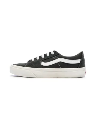 Baskets Gris/Blanc Femme Vans Sk8-low Canva 1