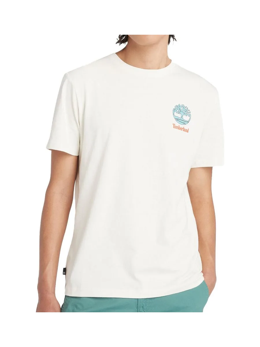 T-Shirt Blanc Homme Timberland Sleeve 2