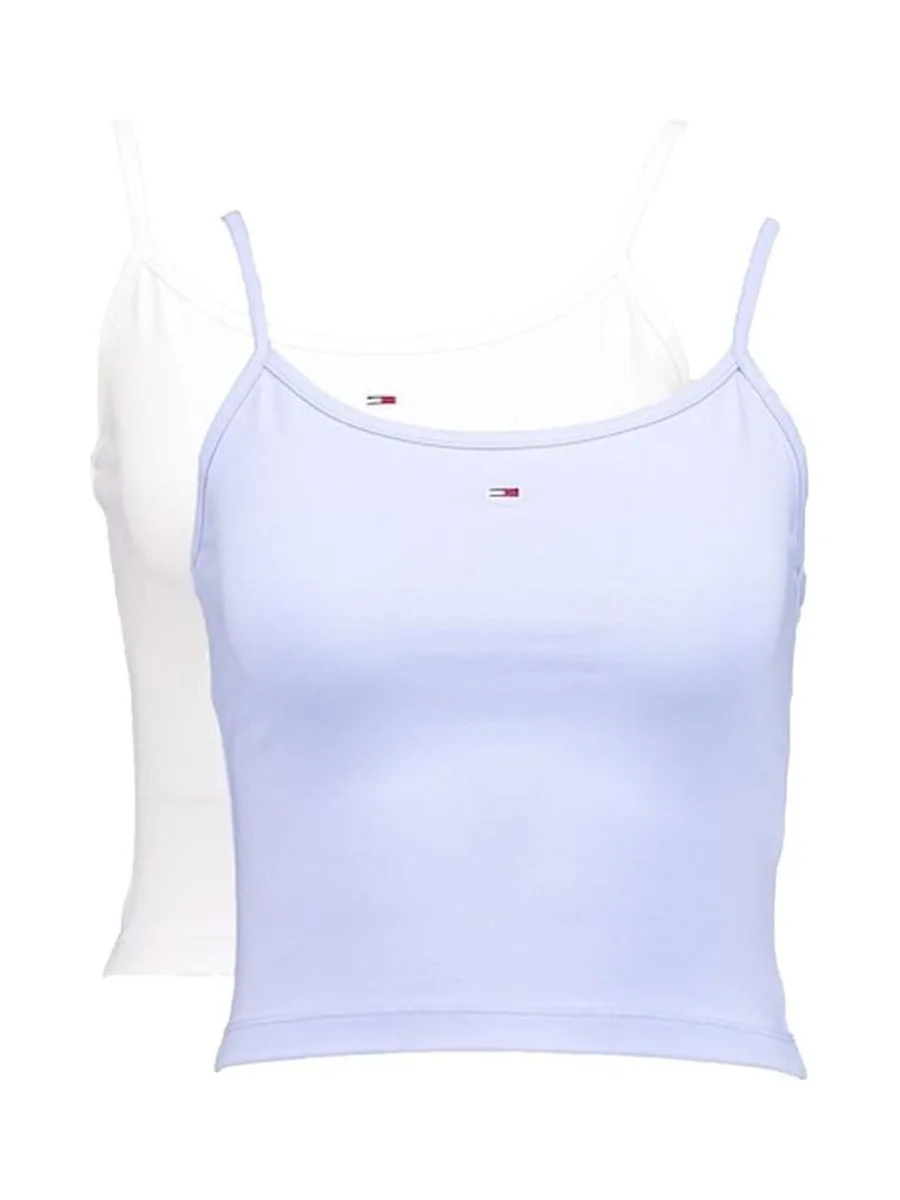 x 2 Débardeurs Blanc/Bleu Femme Tommy Hilfiger Essential 1