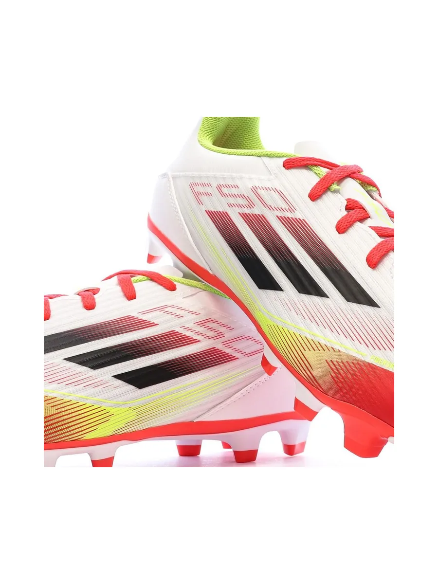 Chaussures de Foot Blanc/Rouge Homme Adidas F50 Club FG/MG 8