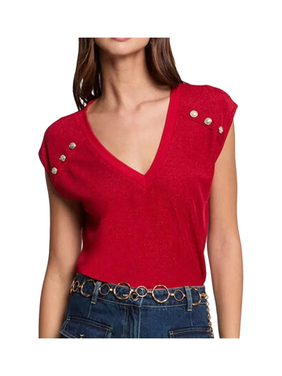 T-Shirt Rouge Femme Morgan DILI 2