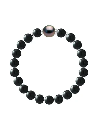 Bracelet Véritable Perle de Tahiti Ronde 10-11 mm — Argent 925 Millièmes — 21 cm — Homme 1