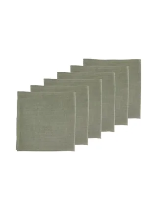 Serviette de table - 6 pièces - Lin et coton blanc crème 57