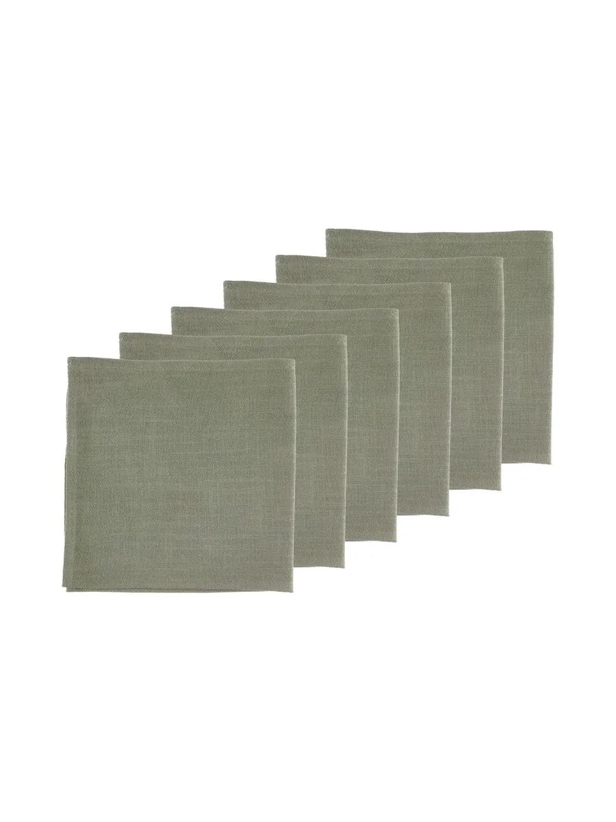 Serviette de table - 6 pièces - Lin et coton blanc crème 137