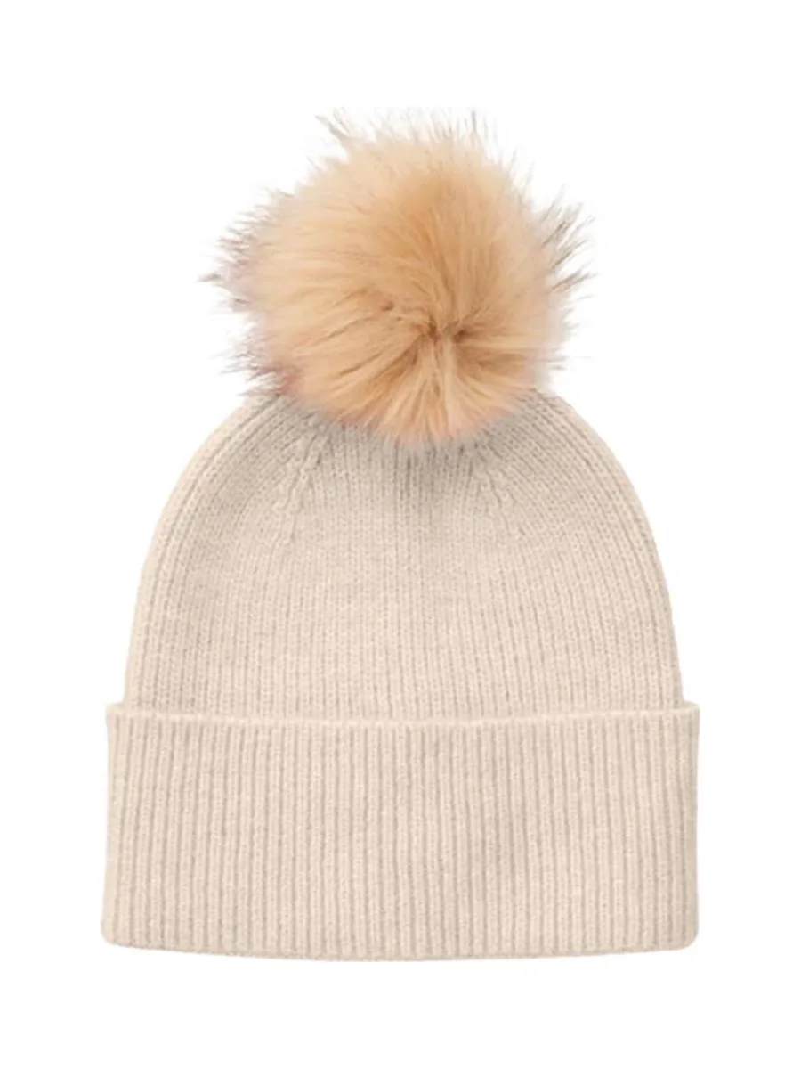 Bonnet Beige Femme Pieces Bina 2