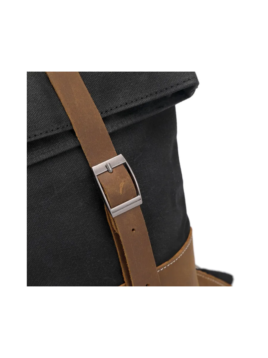 NES - Sac à dos en cuir véritable et toile enduite - Bleu 63