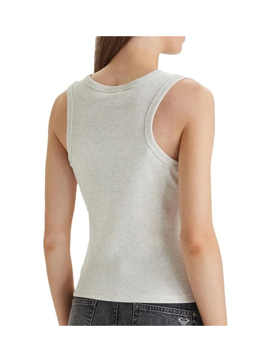 Débardeur Blanc Grisé Femme Calvin Klein Jeans A Woven Label 3