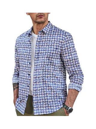 Chemise Imprimé Bleu Homme Freeman Porter Jeremiah Daisies 1