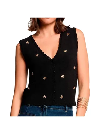 Gilet Sans Manches Noir/Doré Femme Morgan MCLARI 1