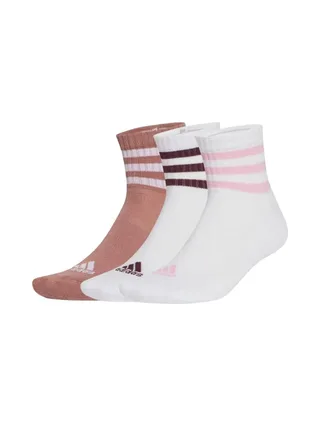 x3 Paires de chaussettes Blanches/Rose Femme Adidas Spw Mid 1