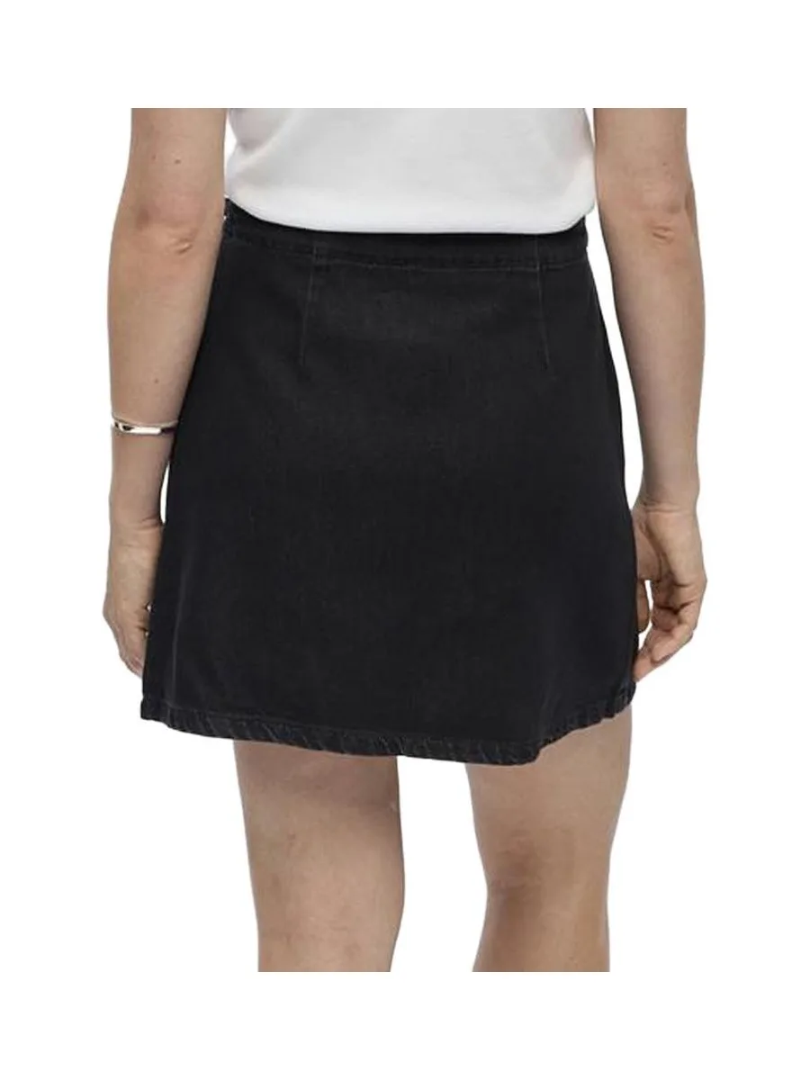 Jupe Portefeuille Denim Noir Femme Vero Moda Rosie 3