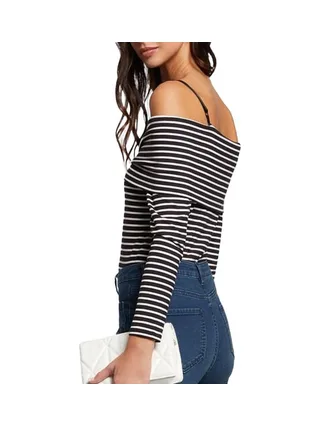 T-Shirt Manches Longues Noire/Blanche Femme Morgan TROPEZ 2
