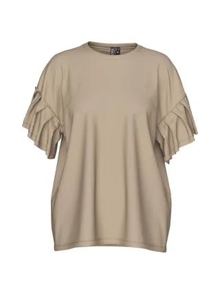 T-shirt Beige Femme Pieces Skylar 1