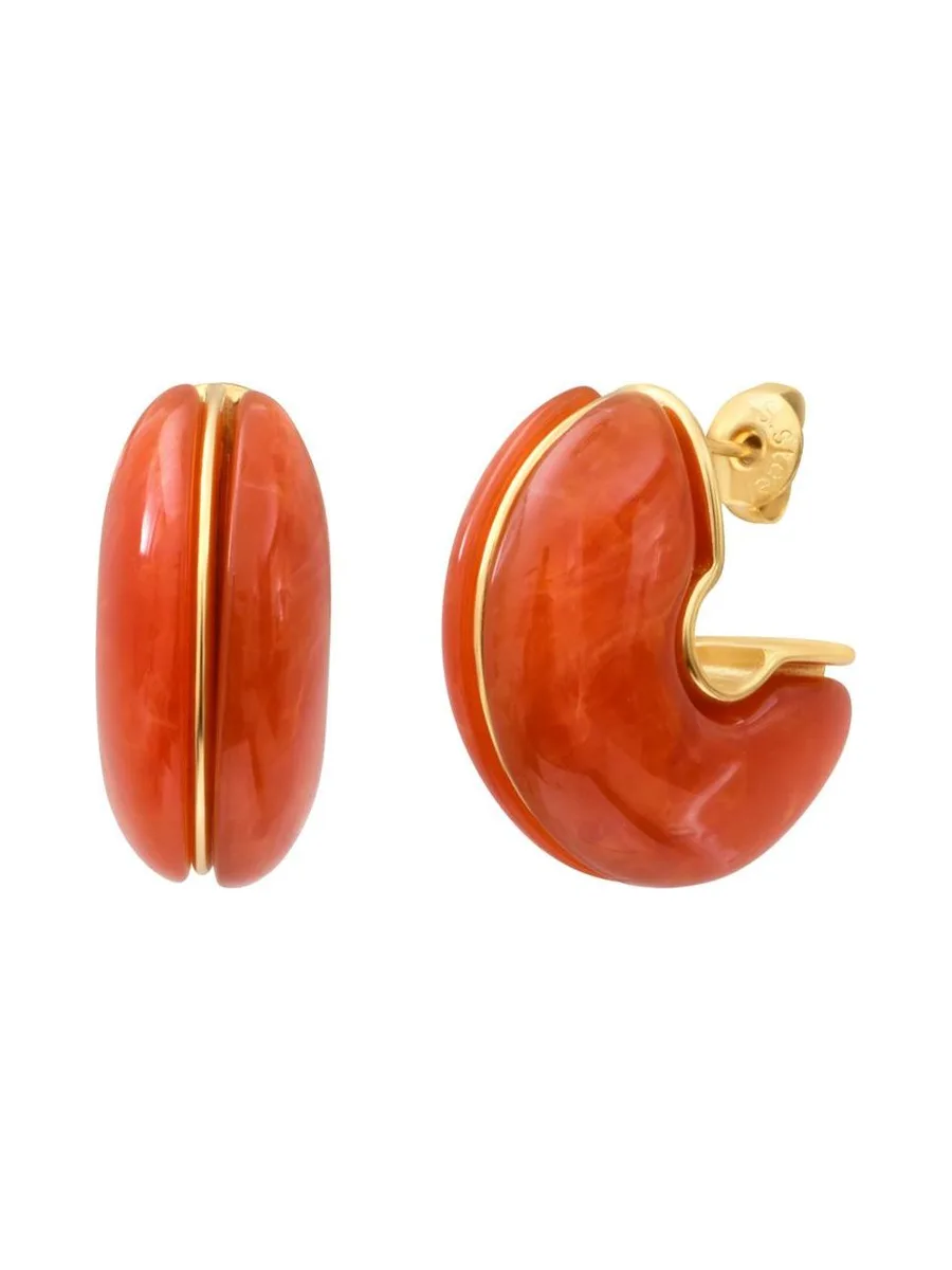 Boucles D'oreilles Orange/Rouge Femme Clio Blue Livia 2