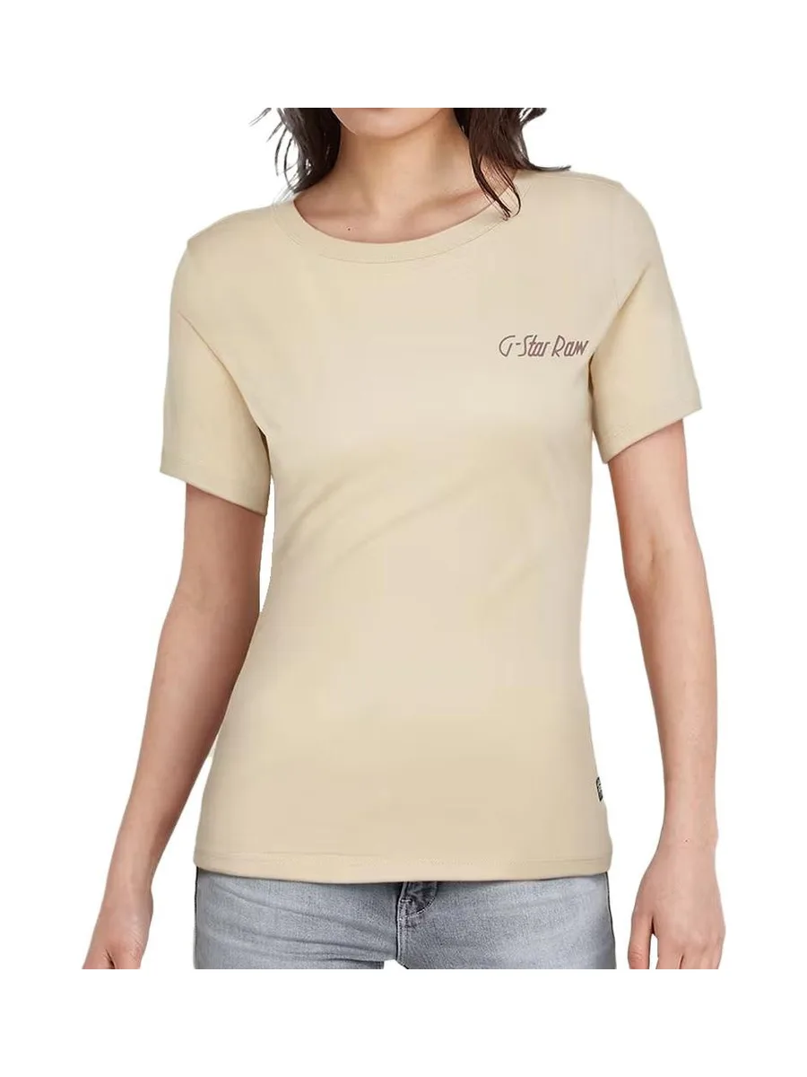 T-shirt Beige Femme G-Star Raw Stm Chest 1