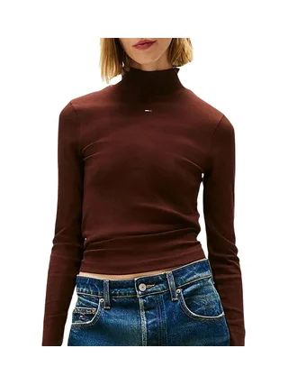 T-shirt Marron Femme Tommy Hilfiger Tjw Essential Mock 1