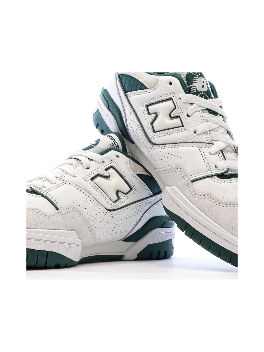 Baskets Blanches/Vertes Homme New Balance BB550 8
