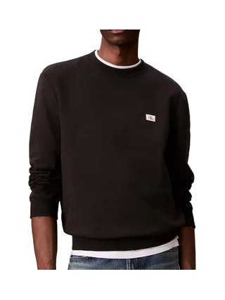Sweat Noir Homme Calvin Klein Jeans Badge Terry 1