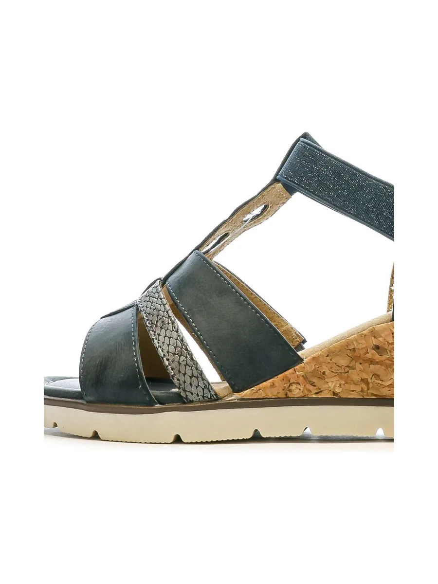 Sandales compensées Bleu Femme Relife Jinkat 8