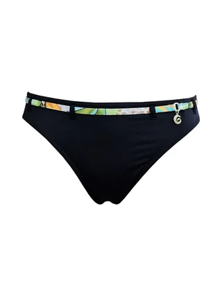 Bas de Bikini Noir Femme Grain de Sable Pendentif 1