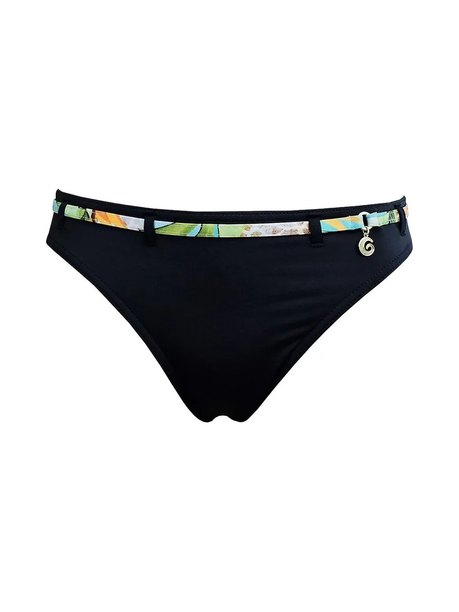 Bas de Bikini Noir Femme Grain de Sable Pendentif 1