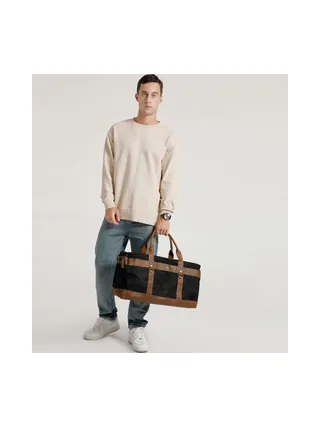 VLAD - Sac de voyage en cuir véritable et toile enduite - Bleu 29
