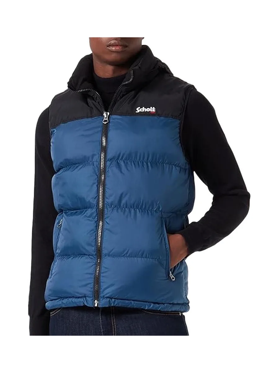 Doudoune sans manche Noir/Bleu Homme Schott Utahv 2