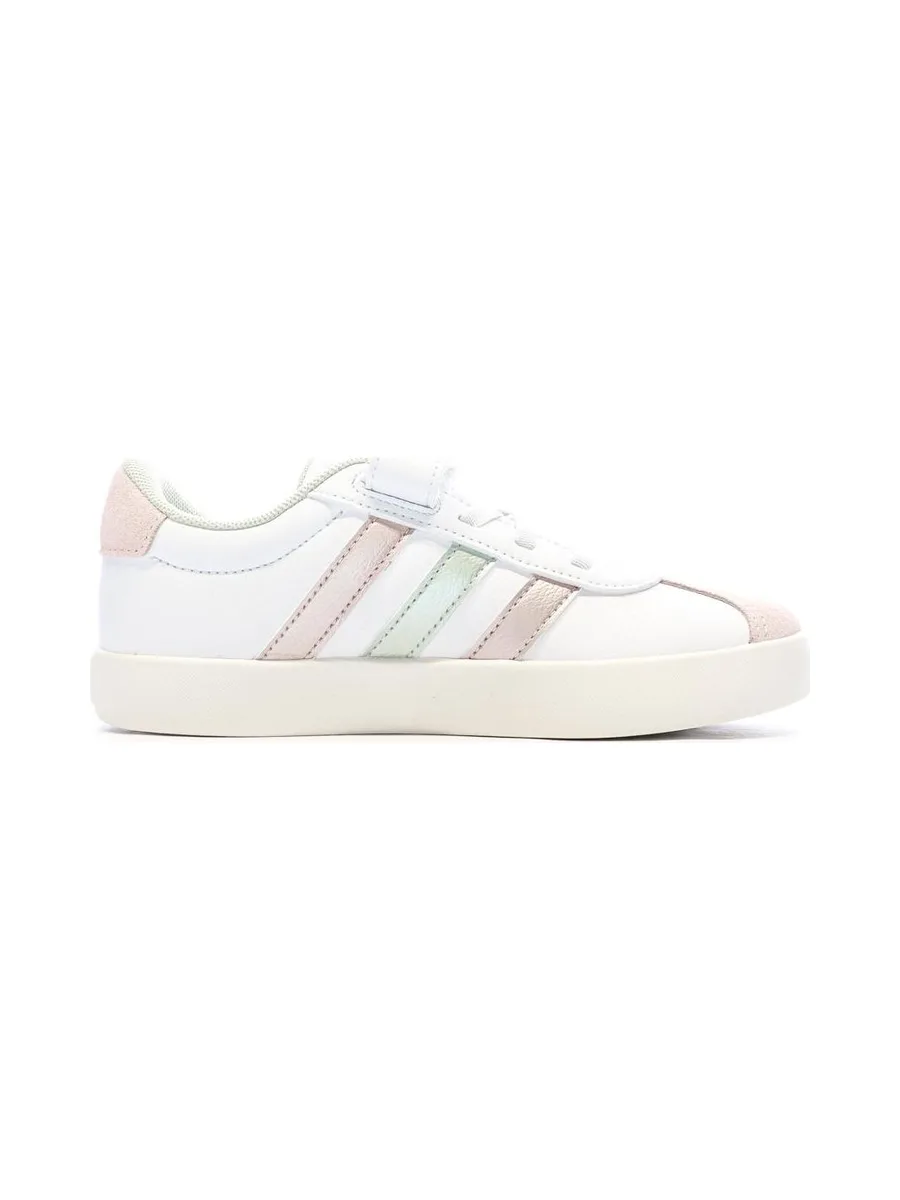 Baskets Blanches/Roses Fille Adidas Vl Court 2