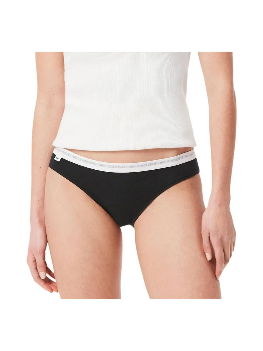X3 Culottes Noir Femme Lacoste coton stretch 2