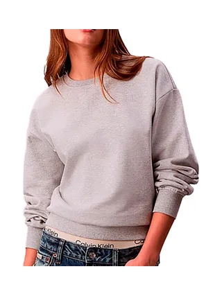 Sweat Gris Femme Calvin Klein Jeans Archive Logo Fren 1