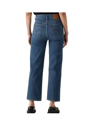 Jean Bleu Femme Levi's Ribcage Straight Ankle Dark In 2