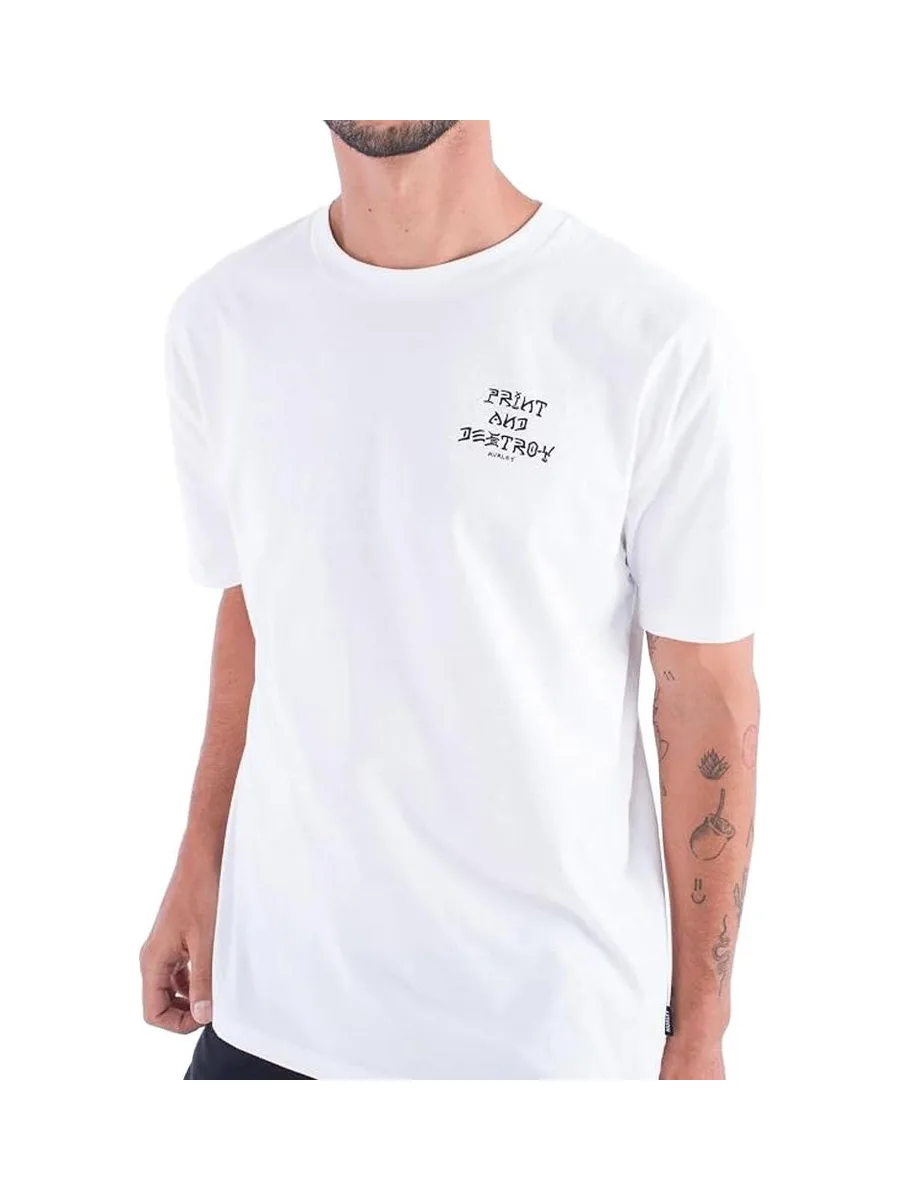 T-shirt Blanc Homme Hurley Print And Destroy 2