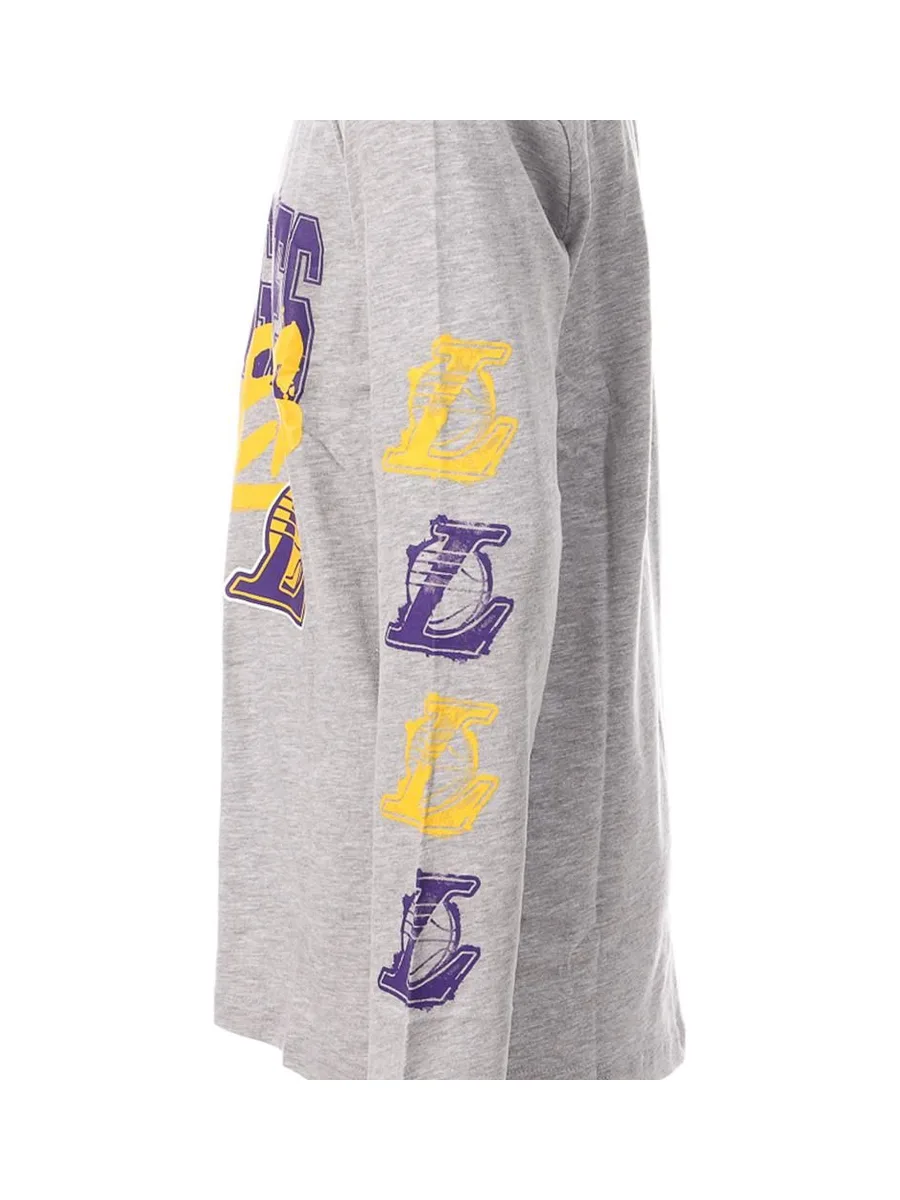 T-shirt Manches Longues Gris Garçon NBA Lak LOS ANGELES LAKERS 4