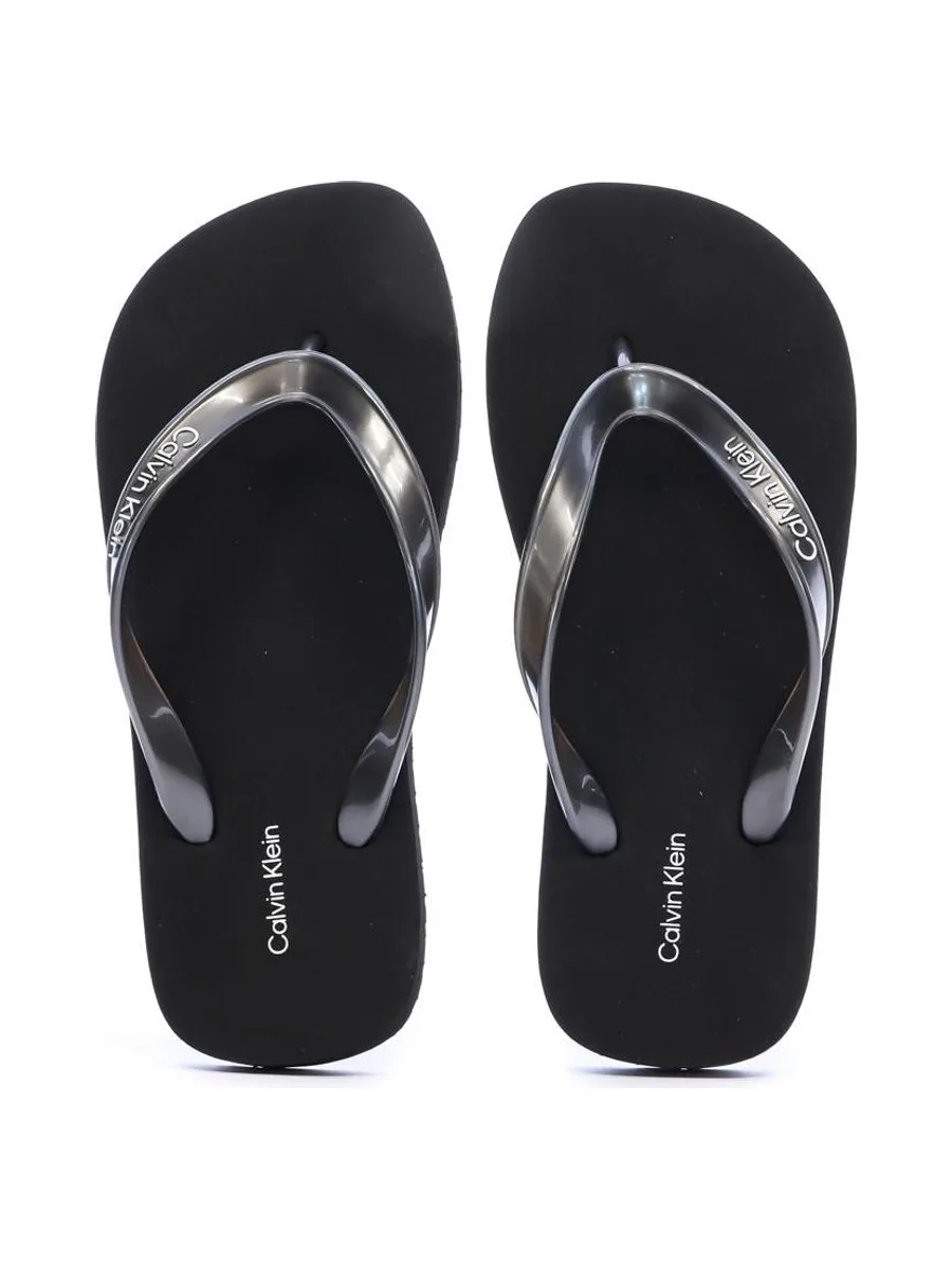 Tongs Noir Femme Calvin Klein Jeans Flip Flop Tpu Metall 4