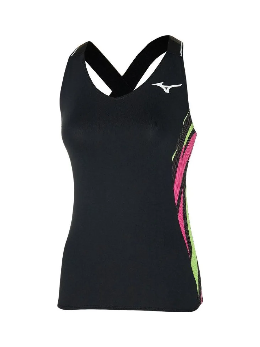 Débardeur De Tennis Noir Femme tech Mizuno Printed 2