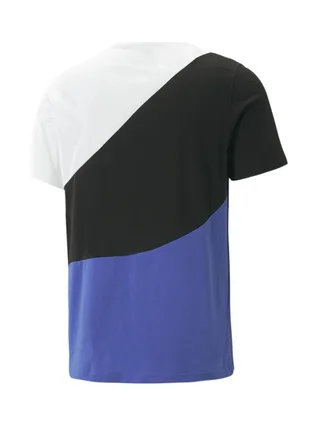 T-shirt Blanc/Noir/Bleu Homme Puma Power Cat 2