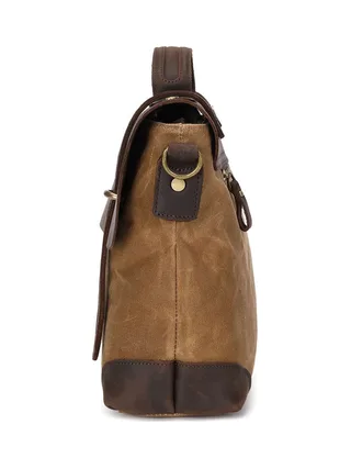 DAN - Sacoche en cuir véritable et toile enduite - Bleu 11