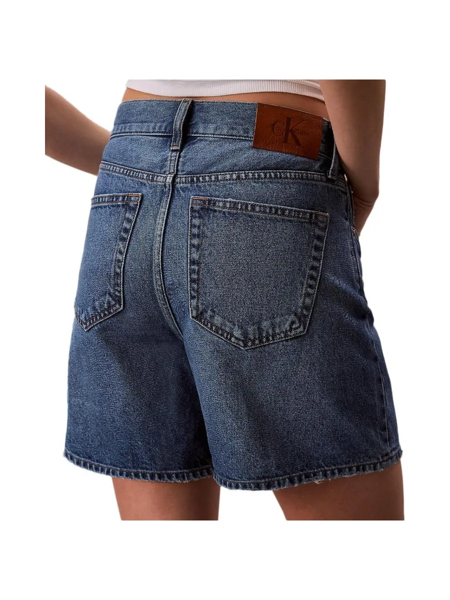 Short Bleu Femme Calvin Klein Jeans Rise Aline 3